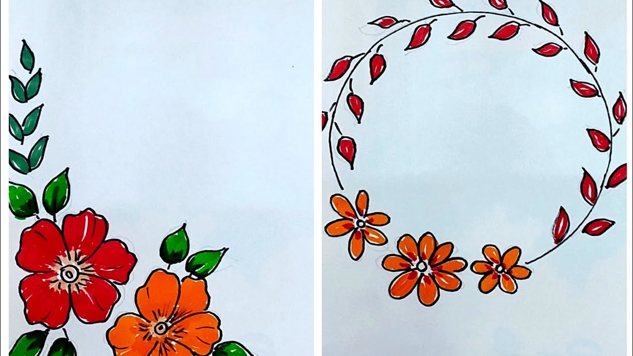 Sree Sree Arts - HOW TO DRAW SIMPLE BORDER LINE DESIGNS #art #drawing #rangolidesigns #mehandi 