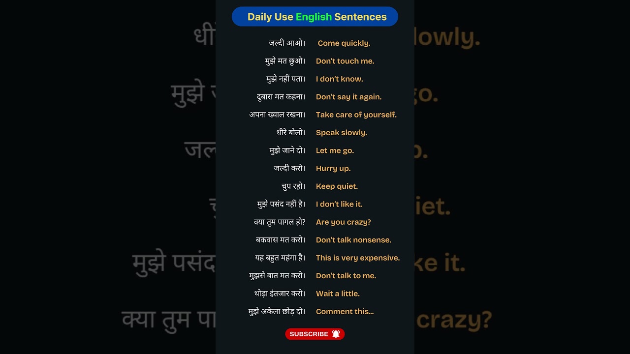 English Speaking Practice Day 1 - Basic Sentences ✅