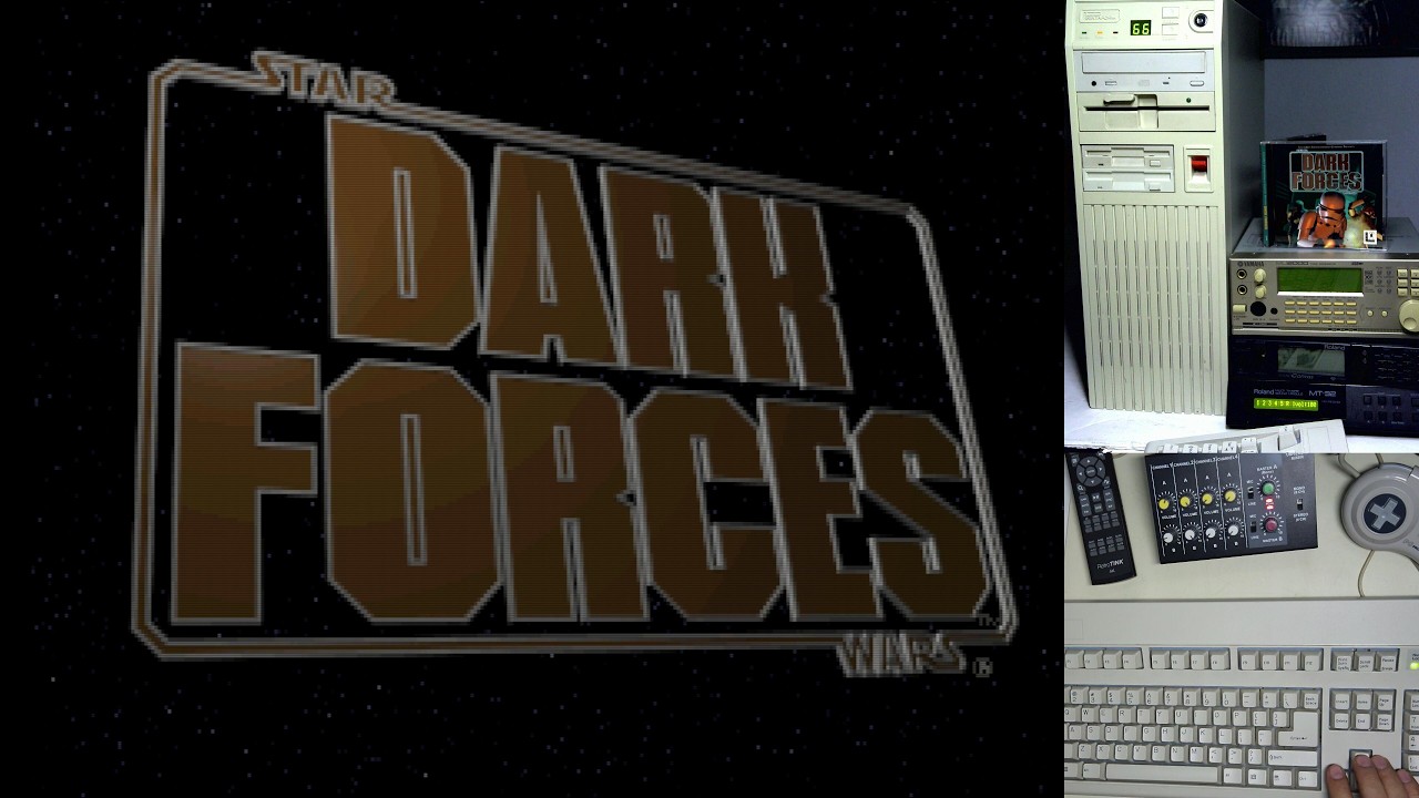 Jugando Dark Forces en 486 DX2 con Roland MT-32 Y Yamaha MU2000EX RetroTink 4K Pro