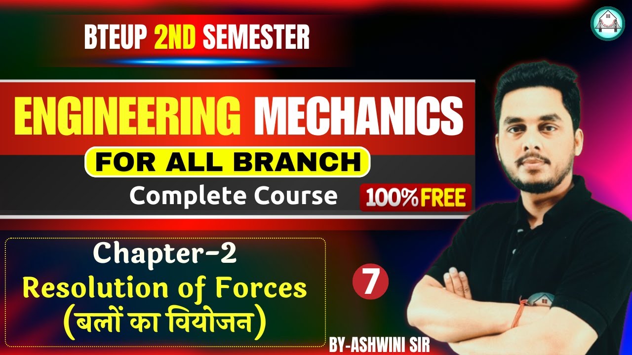 Engineering Mechanics-(Lecture-7) - Resolution of Forces [ बलों का वियोजन ] by Ashwini Sharma