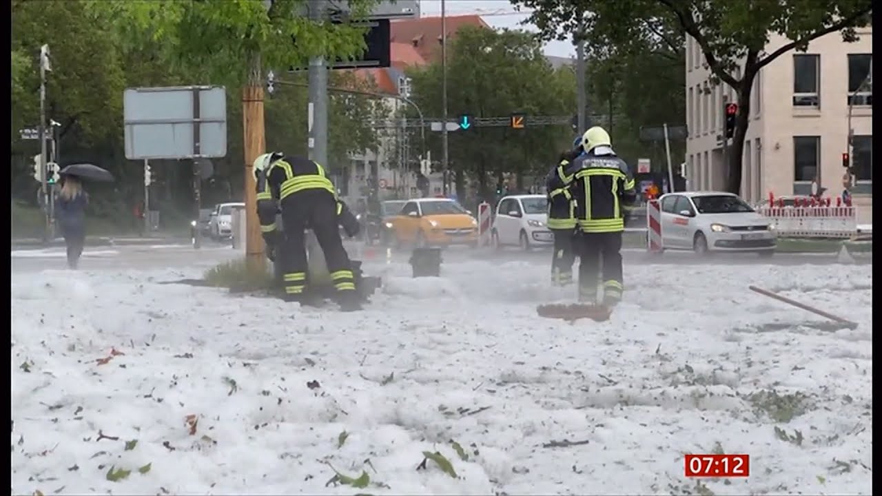 Weather Events - German city hit by massive hail storm (Germany) - BBC - 6th Aug 2023 (2b)