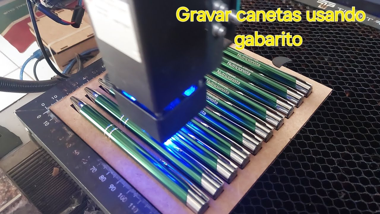 Como gravar canetas a laser (TTS-10) usando gabarito