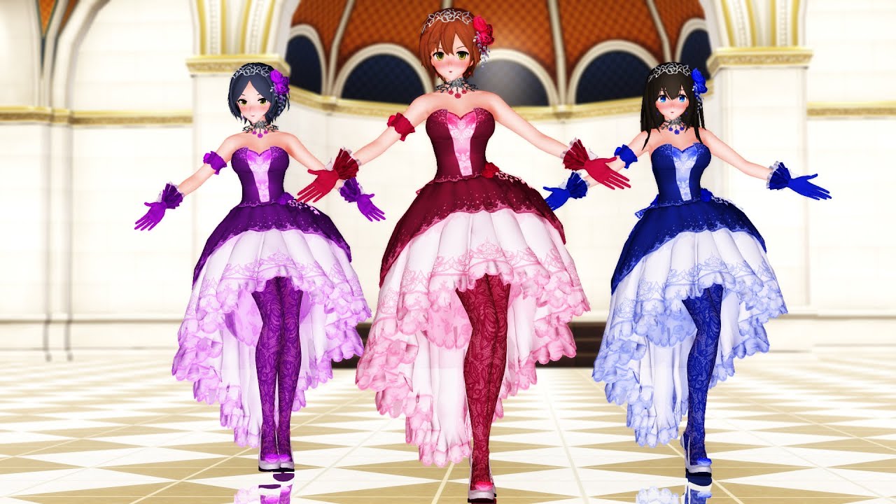 【MMD】Hotel Moonside -wa. remix-（吉岡沙紀・鷺沢文香・速水奏）