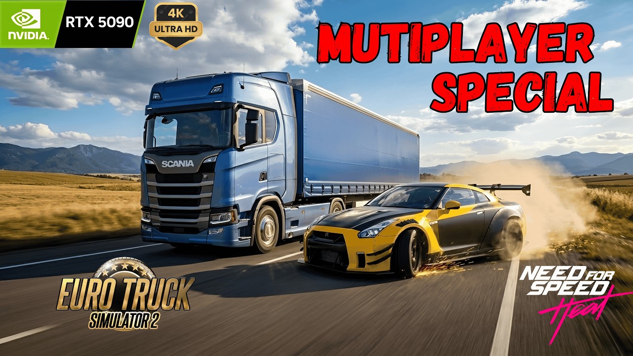 🔥 Relaxing Truck Drive → Crazy Street Racing! | ETS2 & NFS Heat #racing