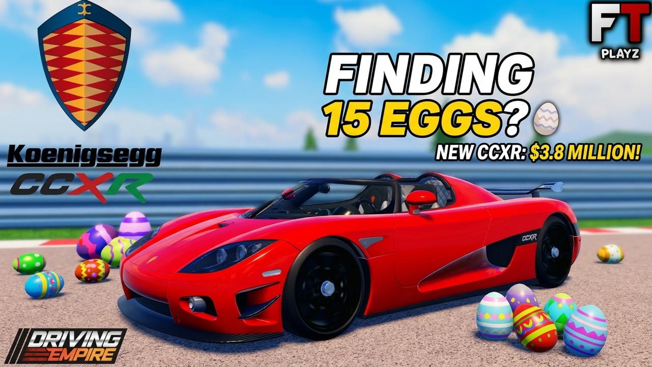 Finding 15 EGGS In The New Driving Empire Update! + Koenigsegg CCXR Review!