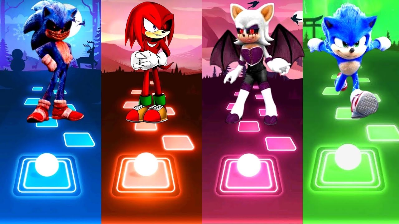 Sonic Exe vs Knuckles Exe vs Blaze Exe vs Sonic Hedgehog | Tiles Hop EDM Rush
