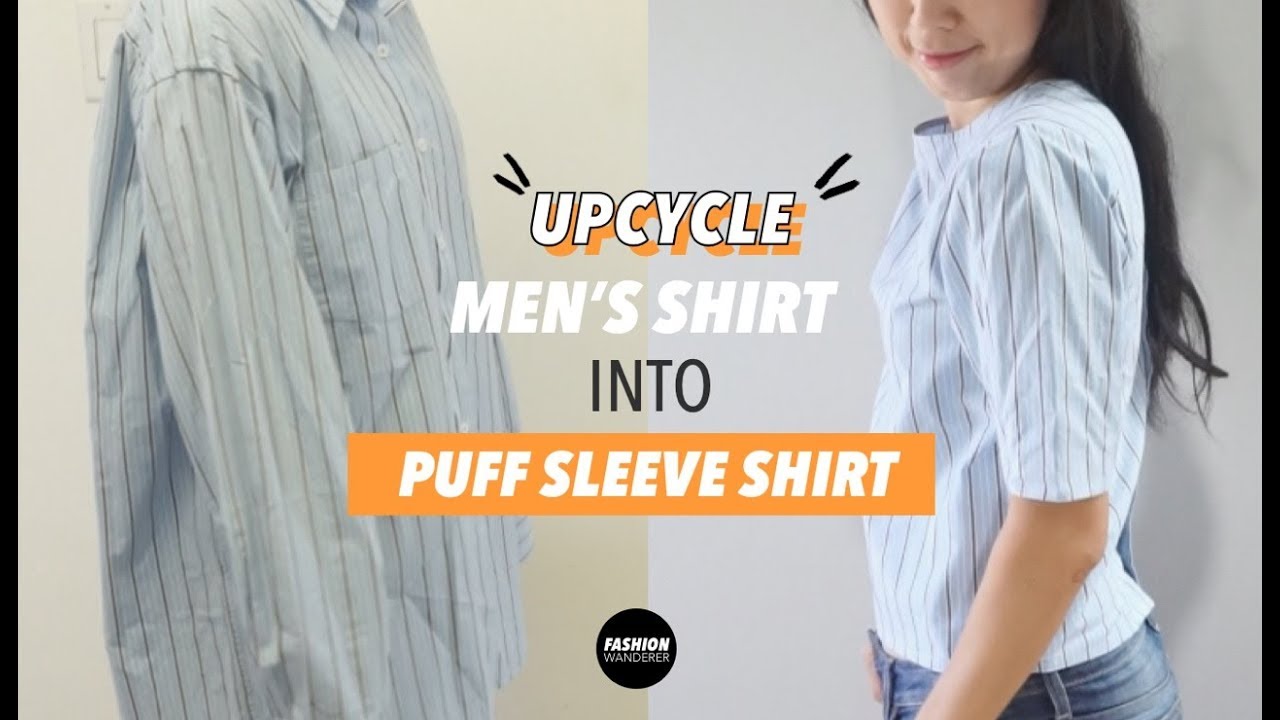 Puff Sleeve Blouse From Men's Dress Shirt
