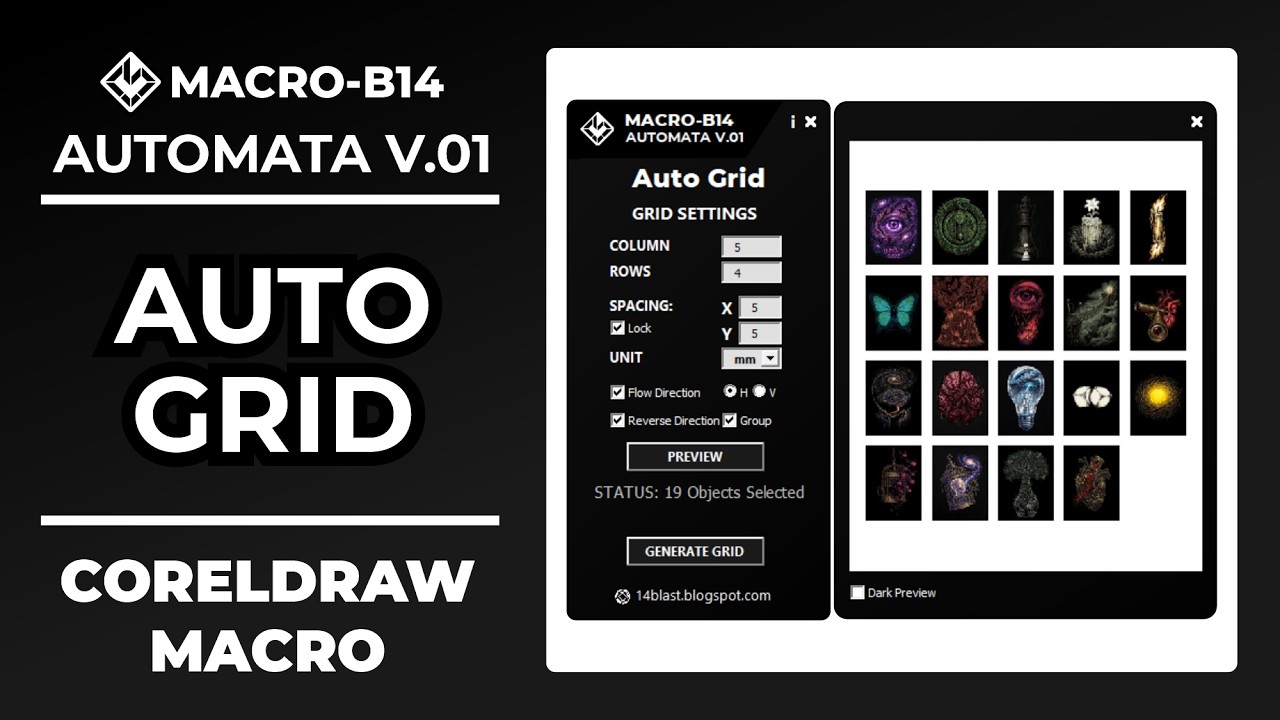 Auto Grid Macro-B14 Automata CorelDraw Macro