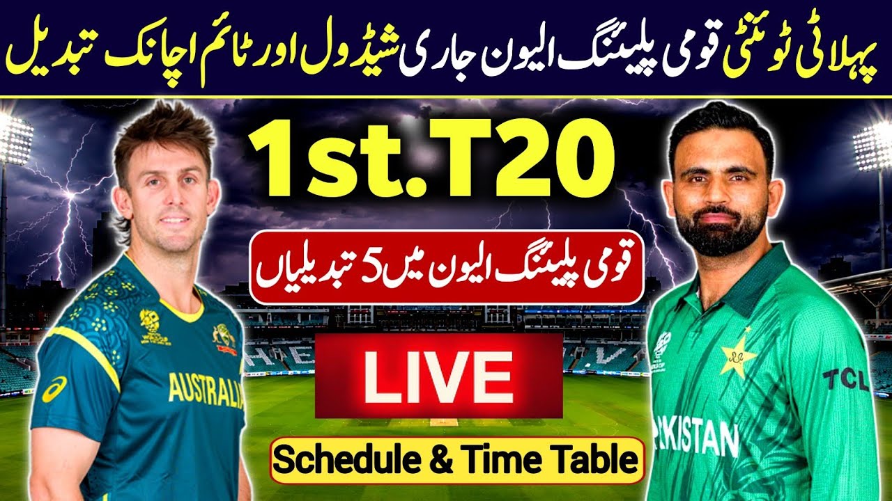 Pakistan vs Australia 1st T20I Match 2026 Schedule Time Table & Playing11 | 5 Changes In Pak Team