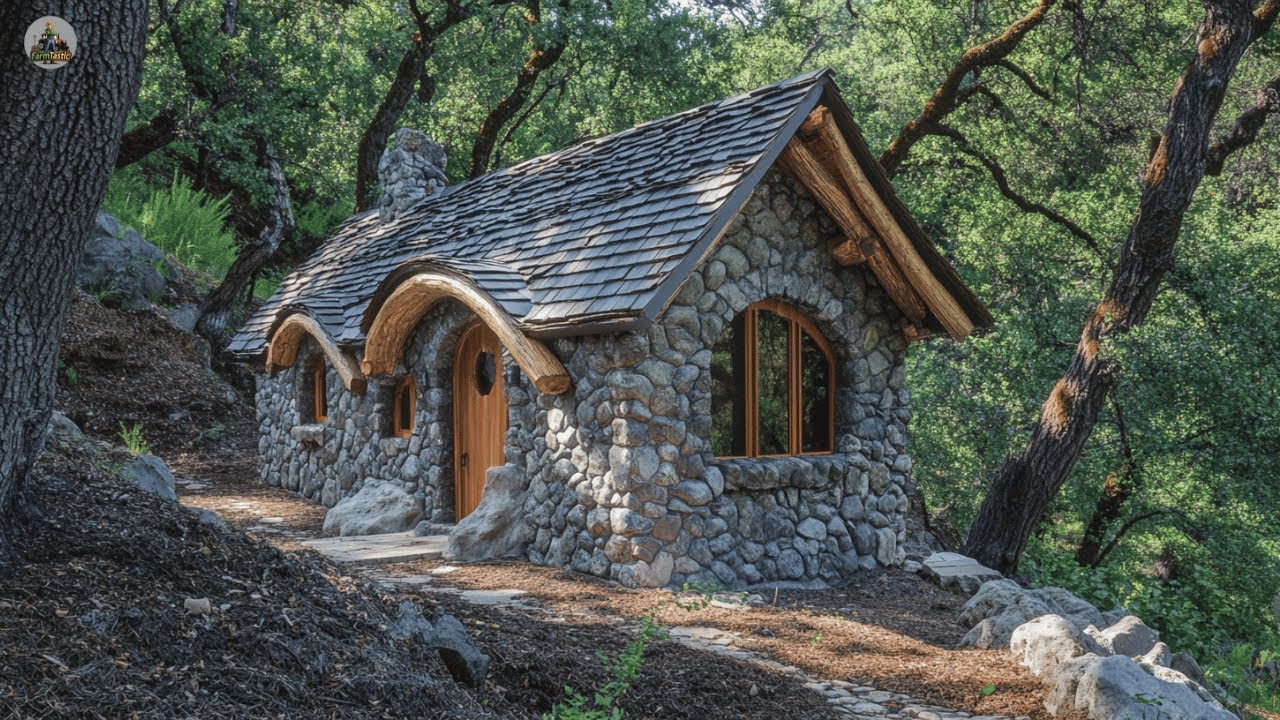 Alone in the Wilderness | Solo Survival Cabin Build | Primitive House from Wood and Stone