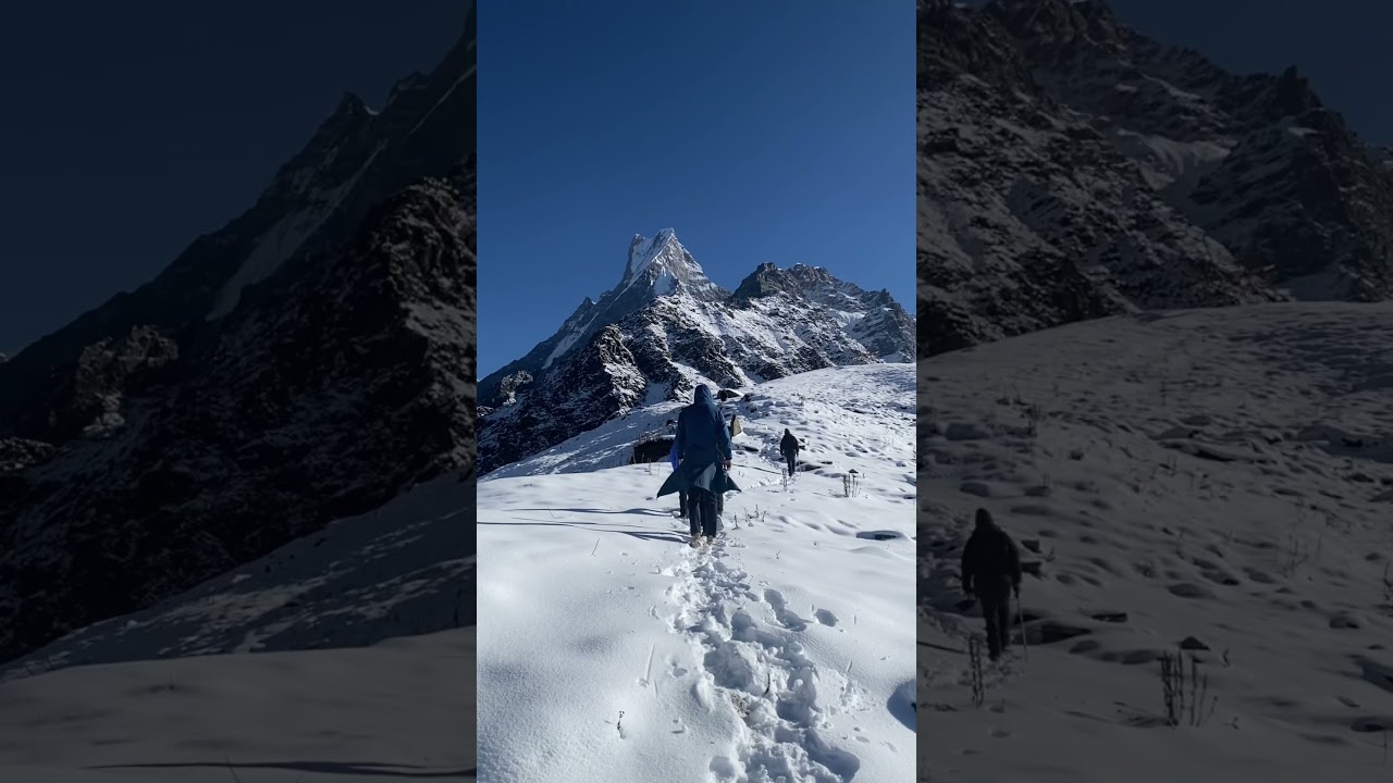 Stunning mountain views on the MBC trek. #viralshorts #mountains  #mardihimaltrek  #4500m#3 days