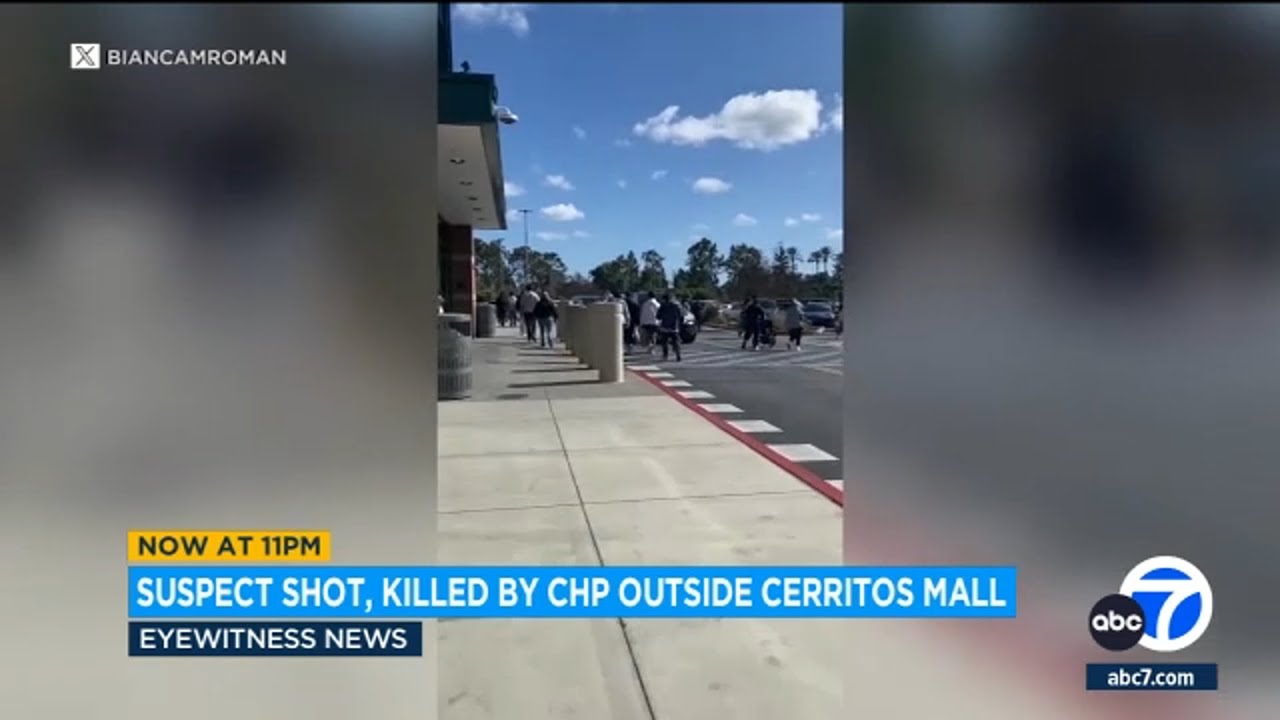 Suspect shot, killed by CHP outside Cerritos mall after exchange of gunfire