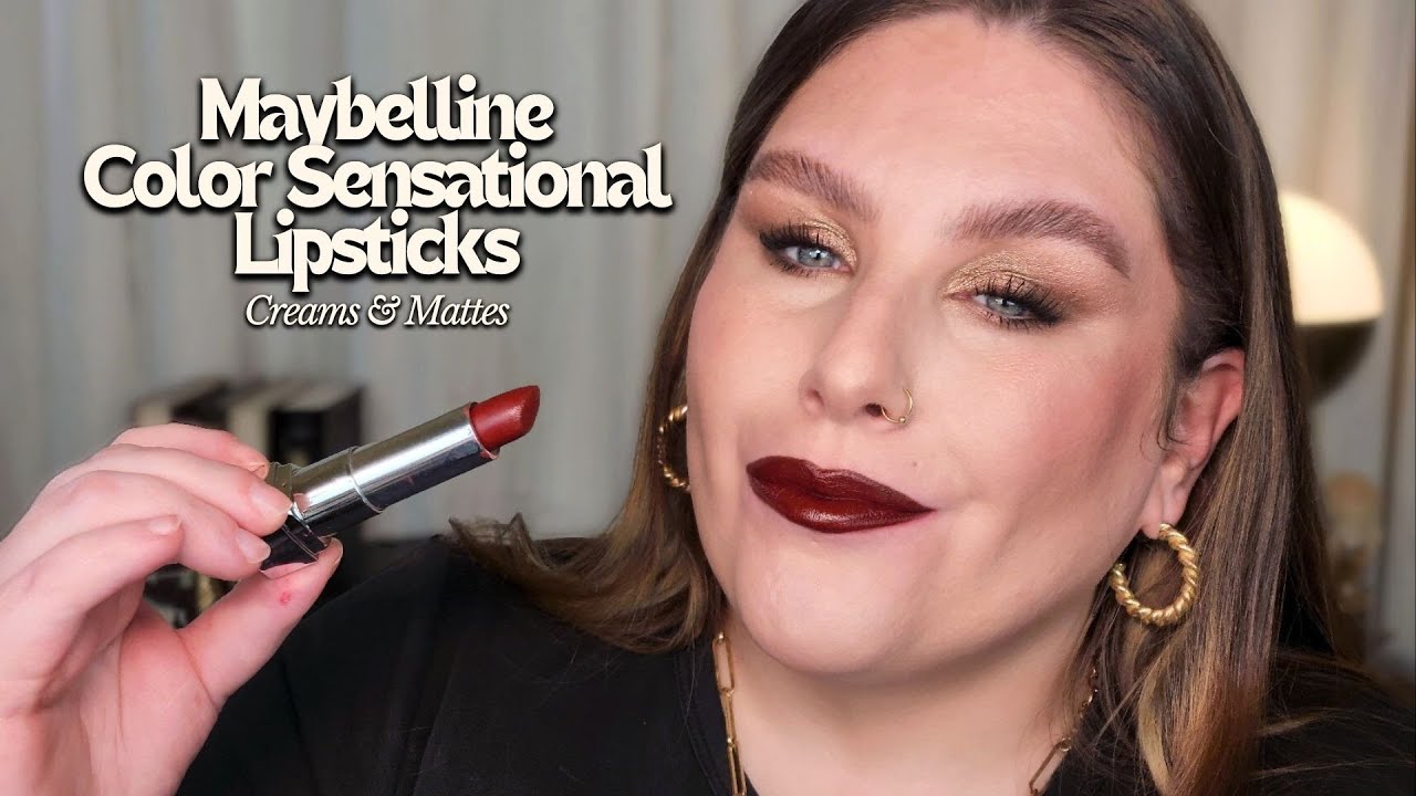 Maybeline Color Sensational Lipstick Swatches.  Matte & Cream.
