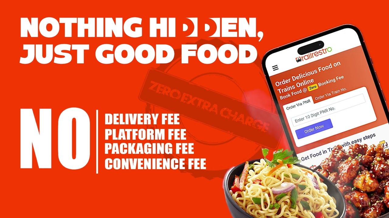 Just Get Tasty Food right at Your Train Seat with RailRestro | No Platform Fee | No Convenience Fee