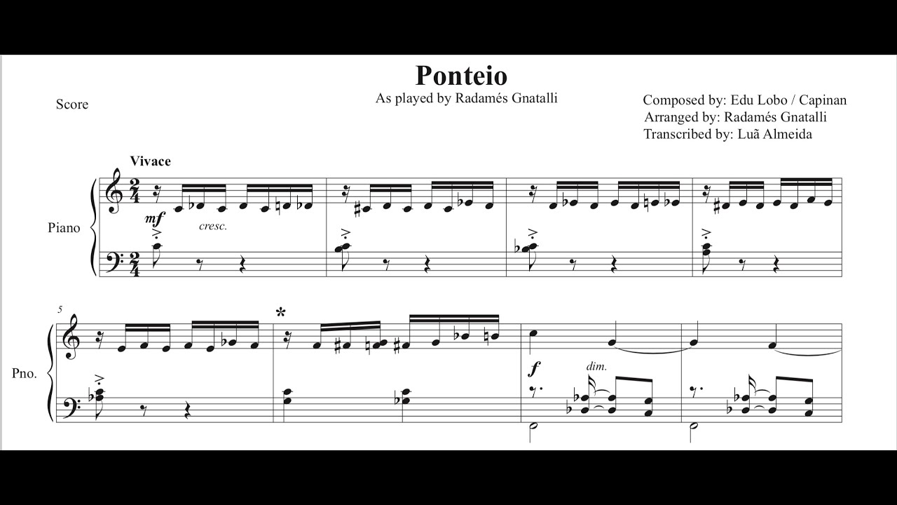 Ponteio - Radamés Gnattali (piano transcription)