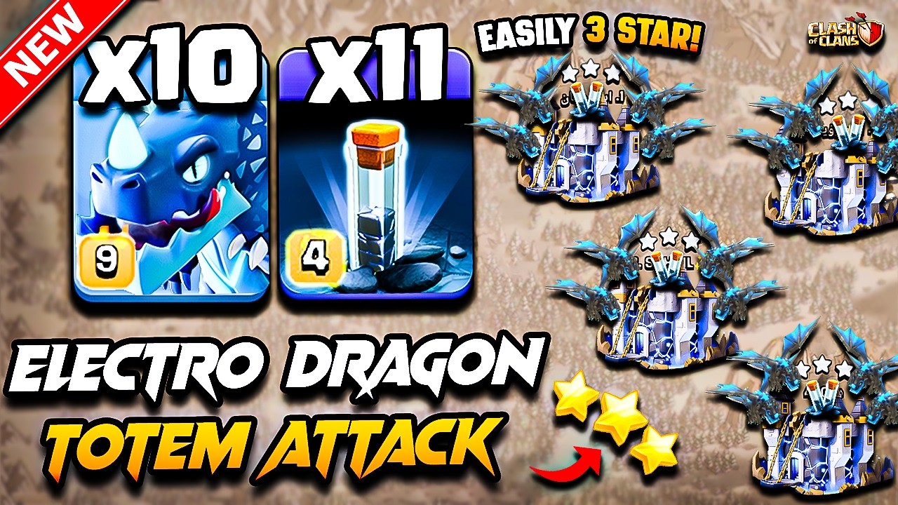 Th18 ELECTRO DRAGON Attack With TOTEM (Town Hall 18) | Best TH18 Attack Strategy With ELECTRO DRAGON