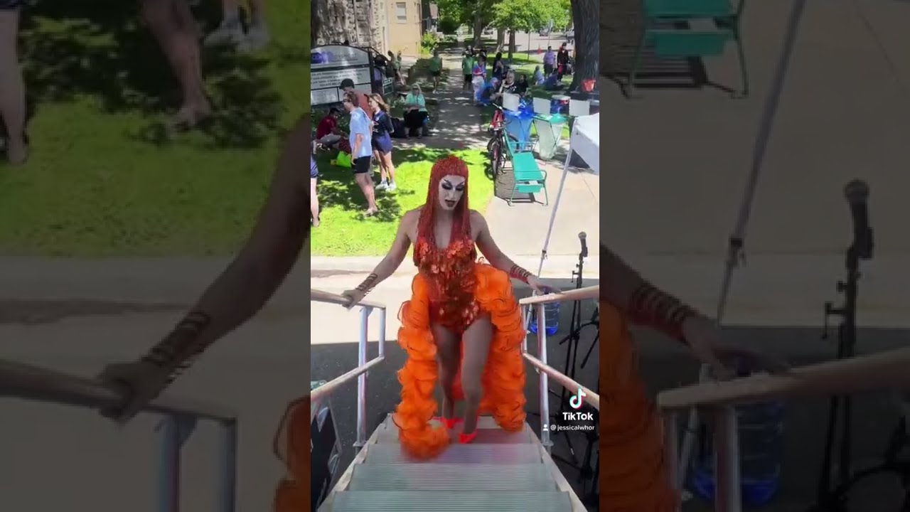 Your favorite Drag Entertainer in this fabulous orange look! Jessica L'Whor Drag Queen in Colorado!