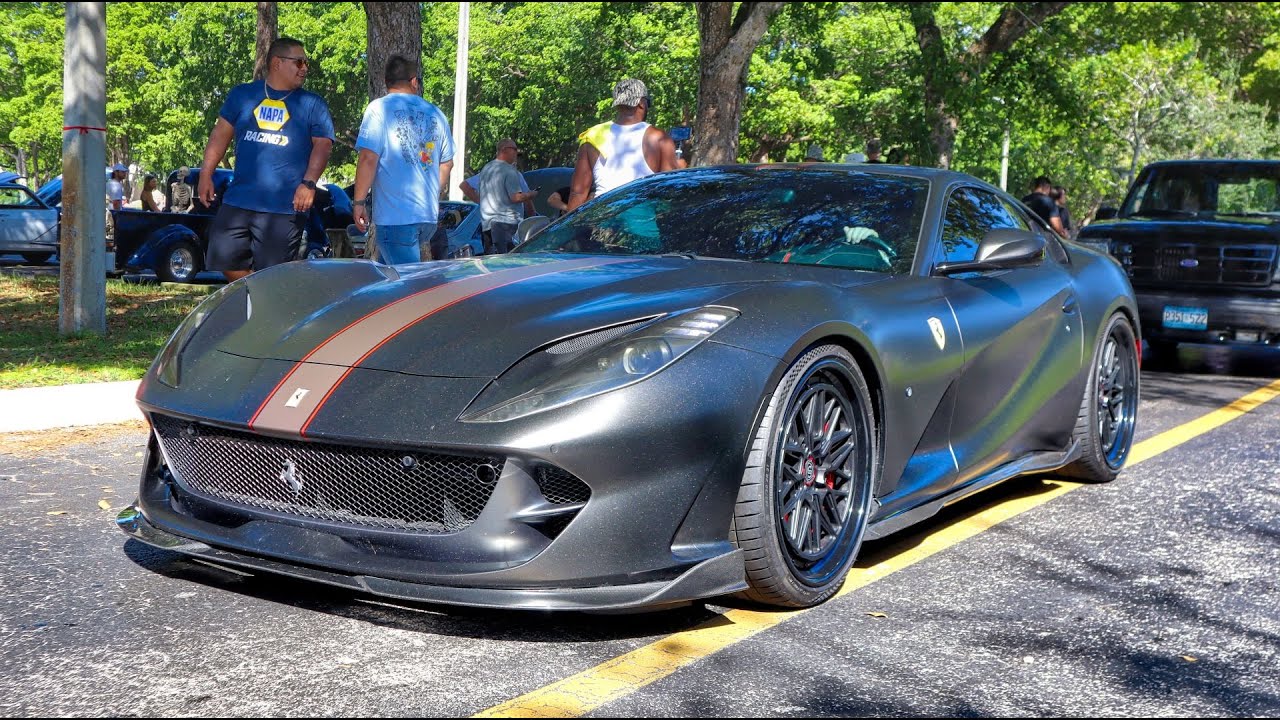 Supercars leaving - Lamborghini, Ferrari, Bugatti, McLaren - Cars and Coffee Palm Beach