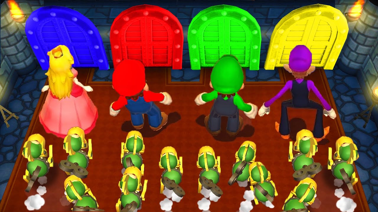 Mario Party 9 MiniGames Mario Vs Luigi Vs Peach Vs Waluigi (Master Difficulty)