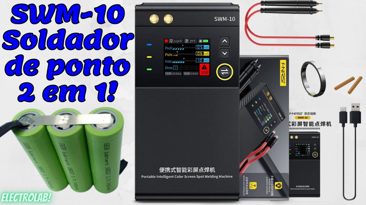 Soldadora de Ponto Portátil - 1200 Amperes-  Fnirsi SWM-10 - 2 em 1! Abaixo de US$50!!