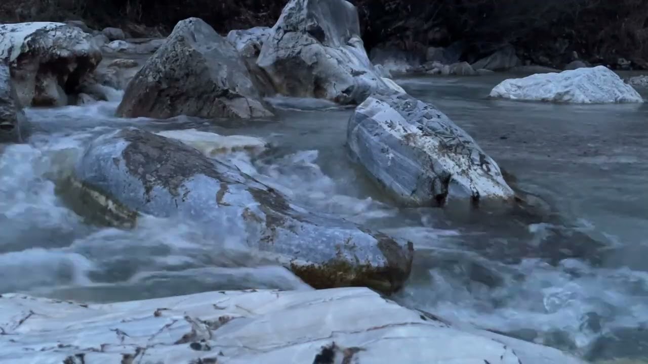 Sunset into Night 🌙 | Water Flowing Over Stones | Night Nature Sounds (10 Minutes)