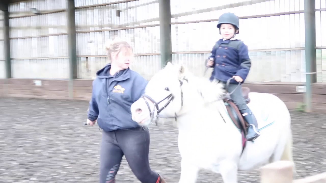 Kids Horse Riding - 4 Year old Learning to Trott