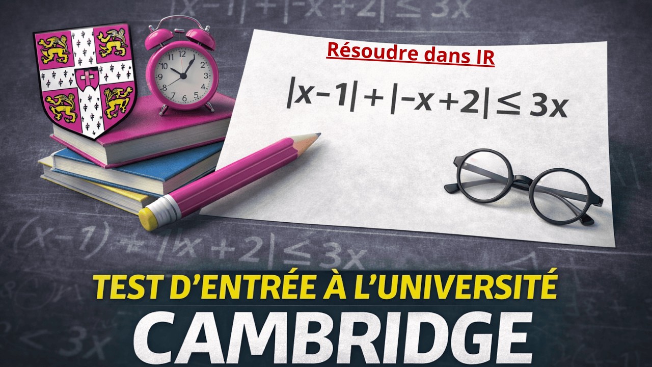 Résoudre une inéquation avec valeurs absolues ∣x−1∣ + ∣-x+2∣ ≤3x  Méthode complète pas à pas