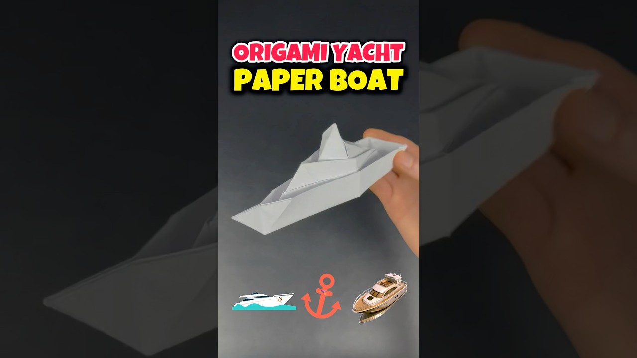 Origami Easy Paper Boat Craft Tutorial Yacht #paperboat #origami #origamicraft #origamiart #shorts