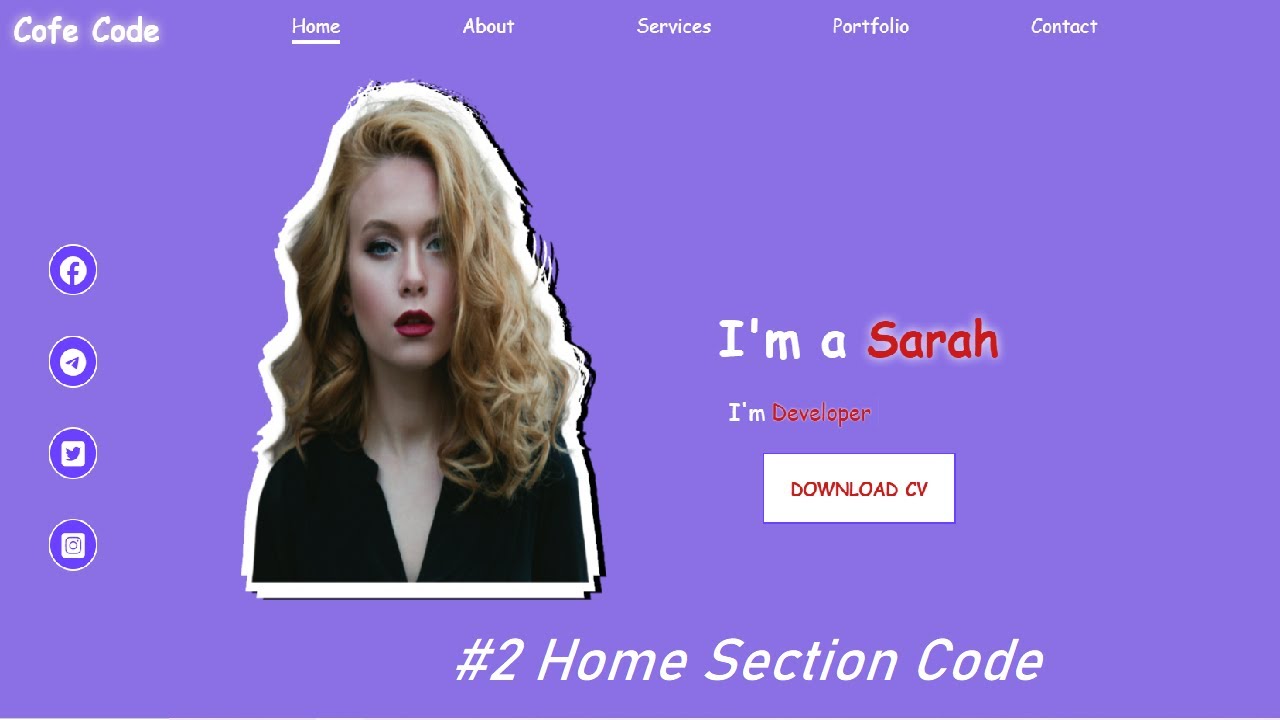 how to make  portfolio using html and css | Home
