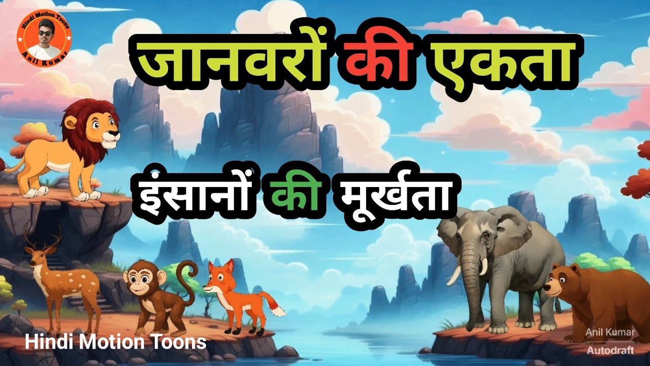 जानवरों की एकता इंसानों की मूर्खता #moralstories #cartoon #hindicartoon