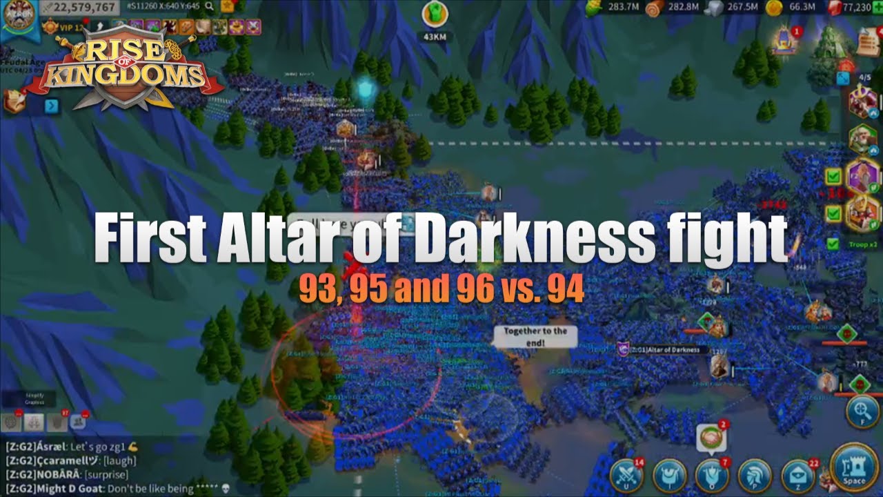 Rise of Kingdoms | First Altar of Darkness fight (1vs3 KvK) (93, 95, 94 vs. 96)