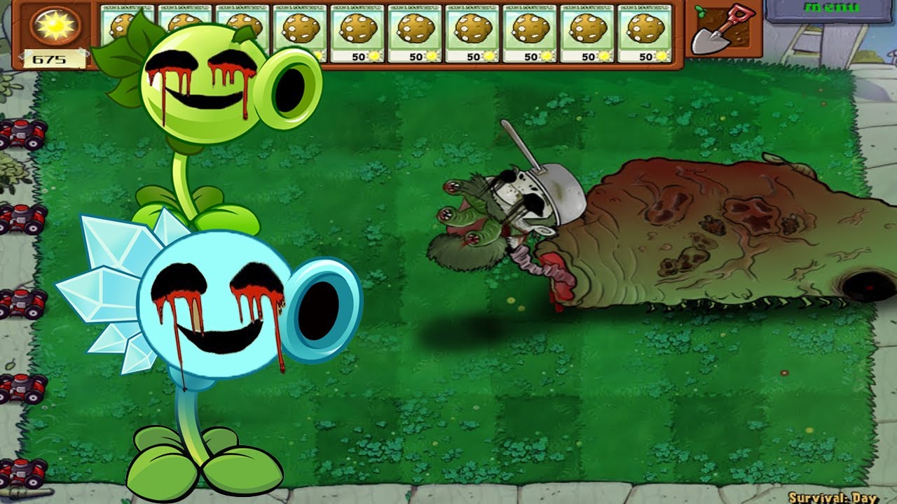 Snow Pea vs Horror Zombies vs Horror Horrible Zombies - Plants vs Zombies