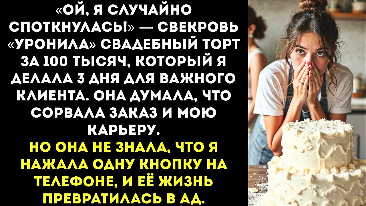 «Ой, я случайно споткнулась!» — свекровь уронила свадебный торт за 100 тысяч, который я делала 3 дня