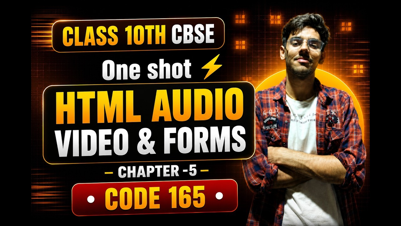 HTML Audios, Videos, Forms | Chapter 2 | Code 165 Computer Application