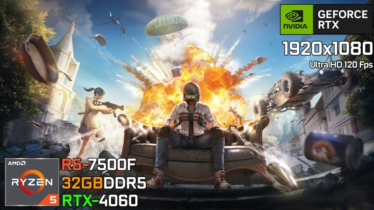 PUBG Mobile : Ryzen 7500F + RTX 4060 ( 120 FPS Ultra HD )