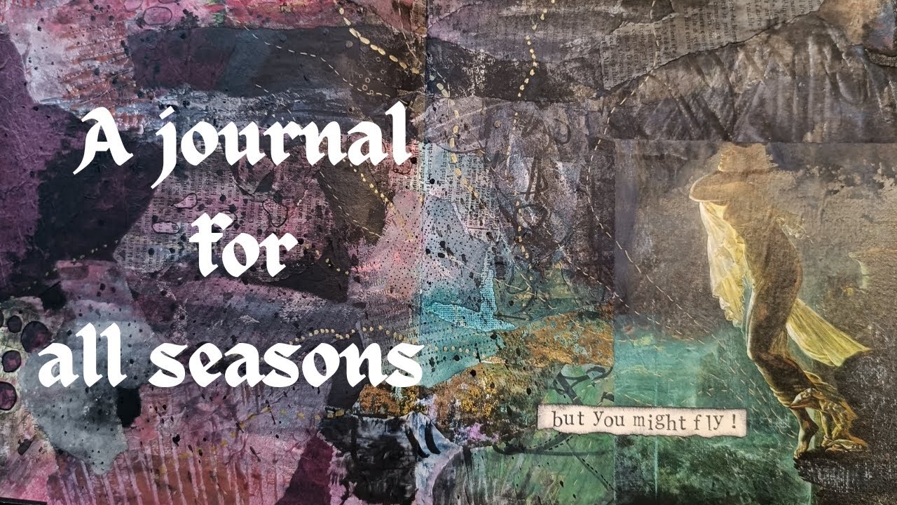 Self care journaling with paint and collage