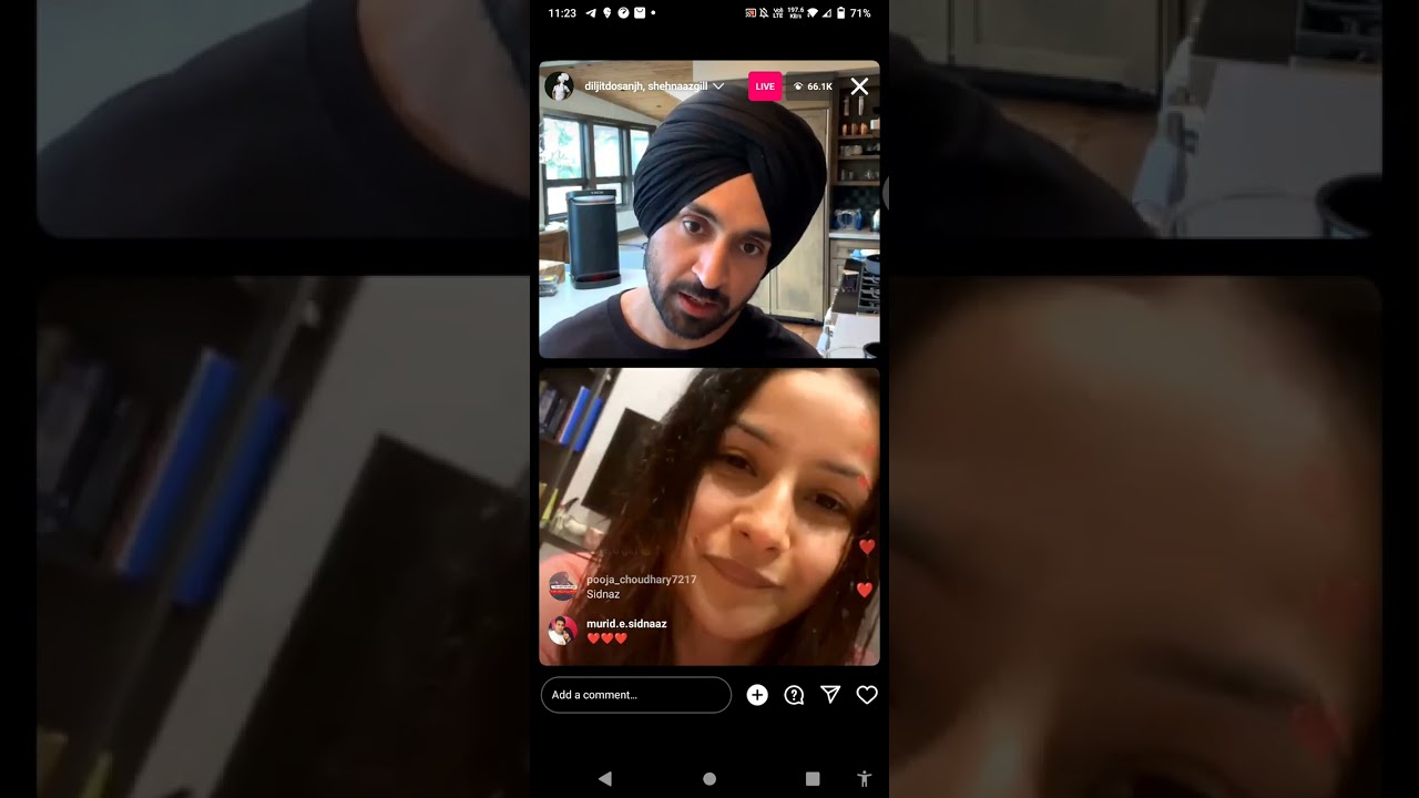 Diljit Dosanjh and Shehnaaz Gill live on Instagram| New Movie | Pb 37 Media