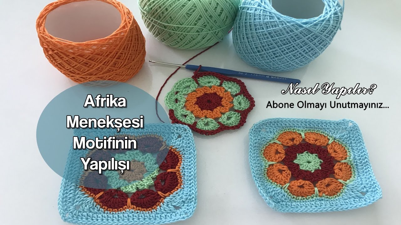 Kare Afrika Çiçeği Motifi Nasıl Yapılır? (Afrika Menekşesi Motifi )