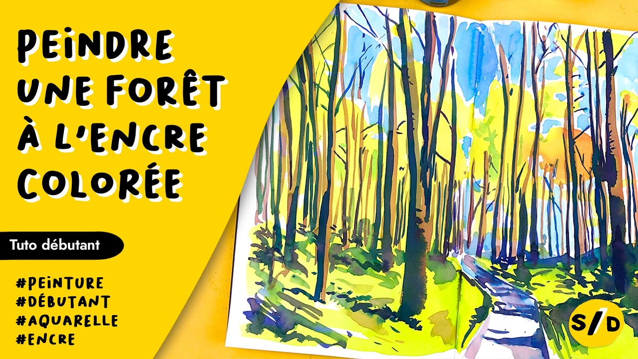 Peindre une forêt à l’encre — Cours complet pour débuter à l’aquarelle