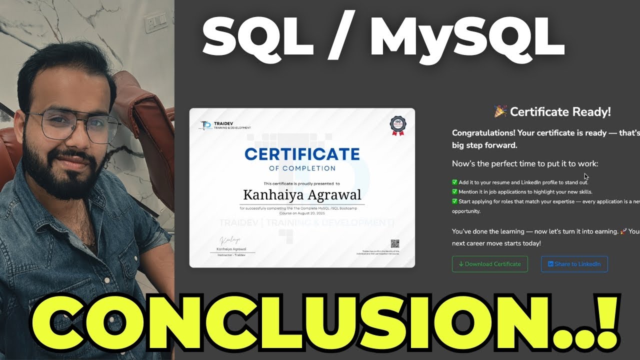 🔥🔥 Conclusion SQL Complete Course | Generate Certificate | Playground Announcement !!!