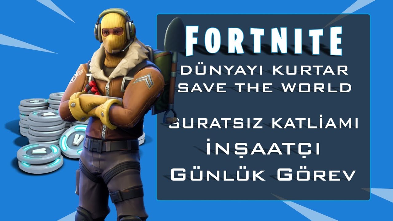 Fortnite Dünyayı Kurtar Suratsız Katliamı İnşaatçı