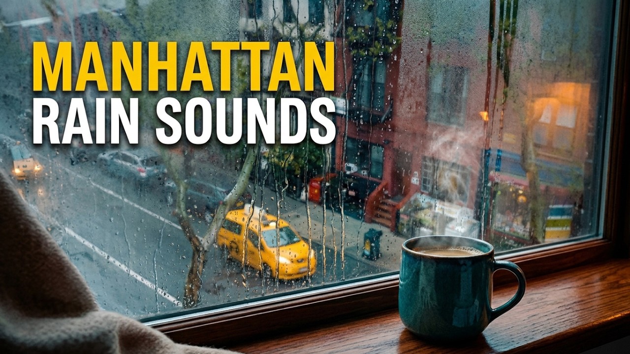 Rain Open Window New York ☔️ Lower Manhattan Vibes - Romantic Soundscape 4K