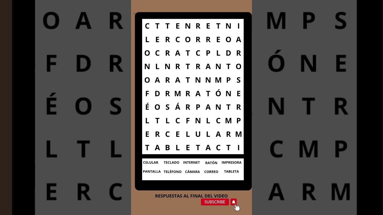 🧩 Sopa de Letras: Encuentra las Palabras de Tecnología 💻 #sopadeletras #quiz #retovisual #hola