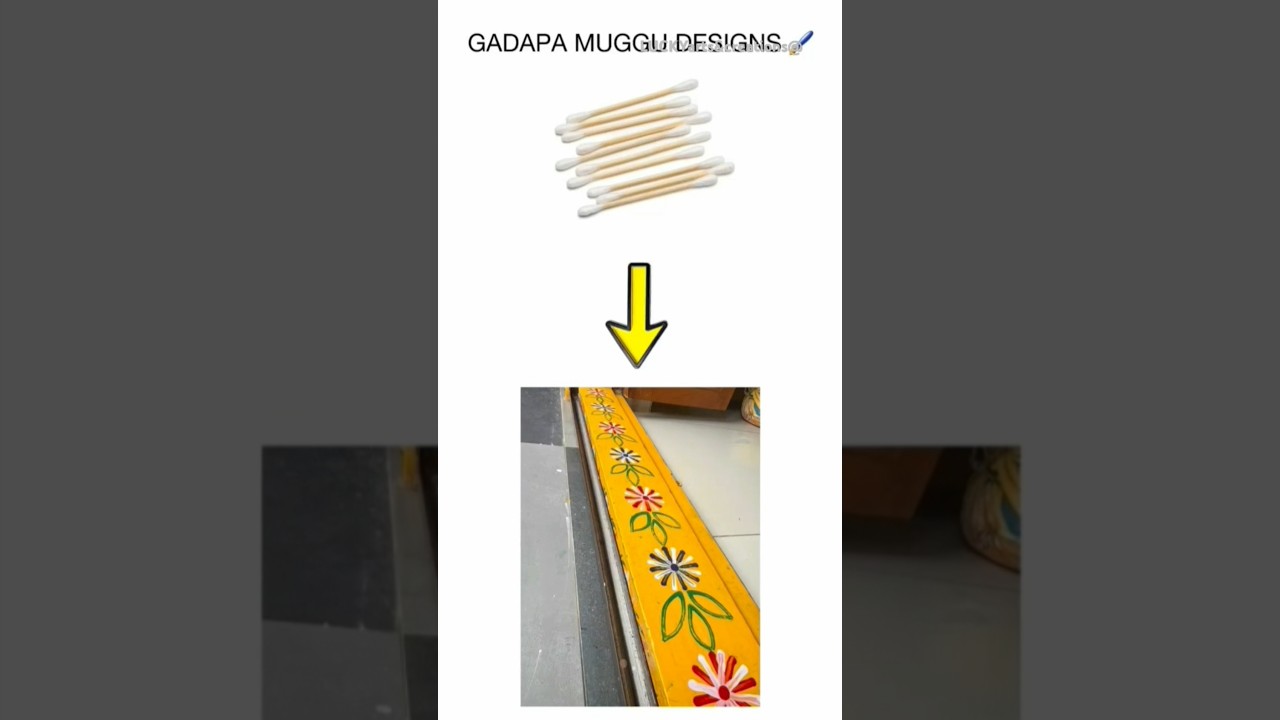 GADAPA MUGGU DESIGNS ( with ear cleaning buds)#art#diy#gadapamuggulu #painting #trending#shorts#easy