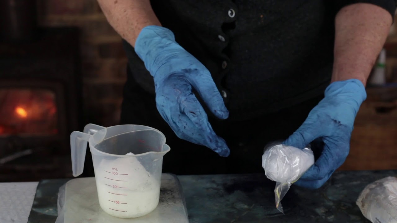 Making a natural indigo vat from scratch.