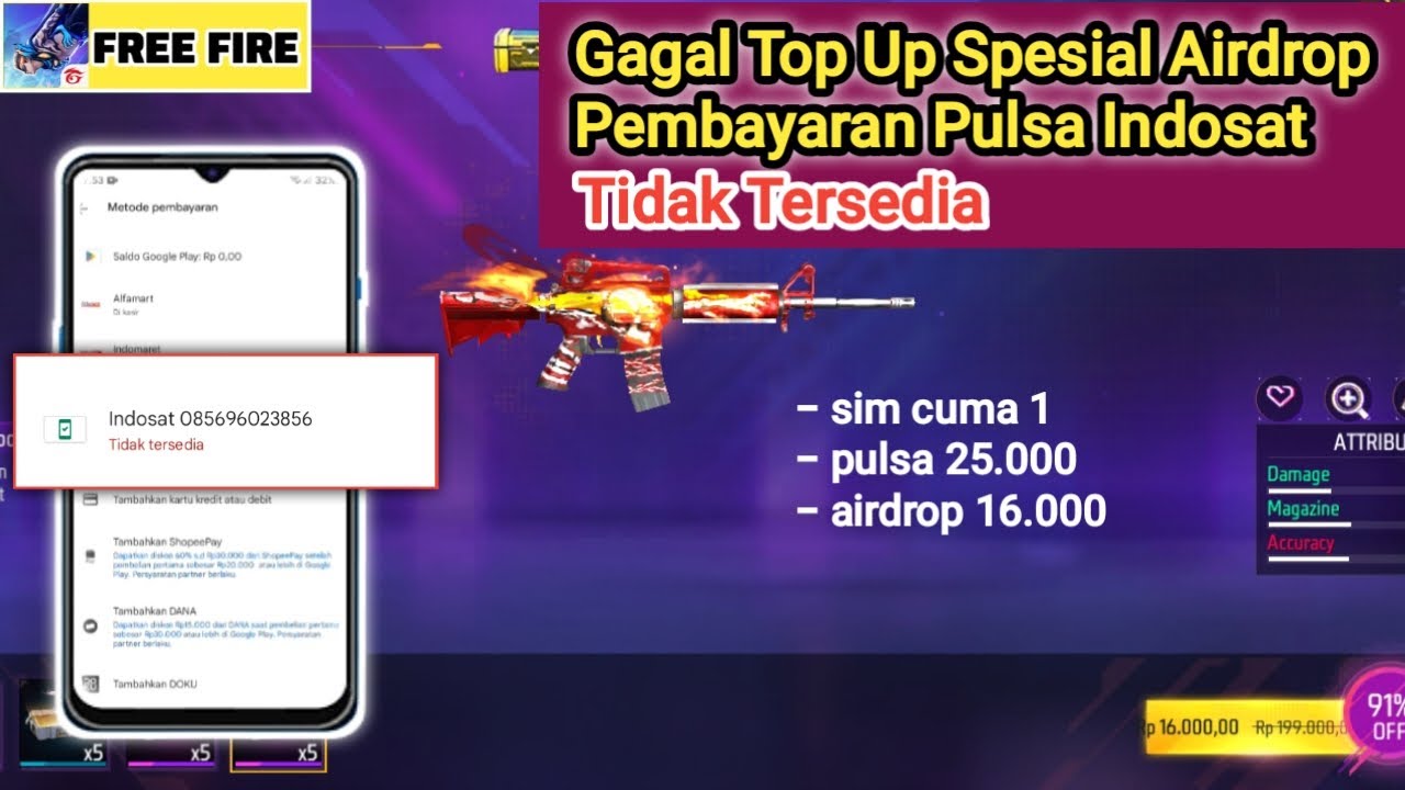 SIM CUMA 1 | Begini Mengatasi Gagal Top Up Spesial Airdrop Pembayaran Pulsa Indosat Tidak Tersedia