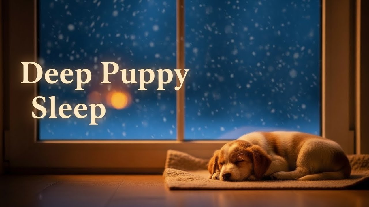 Deep Puppy Sleep 🐶🌙 | Calm Fireplace & Snowy Night Sounds for Deep Rest (Ep.11)