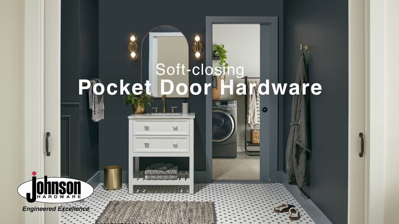 Johnson Hardware&reg; 1500SC Series Soft-Close Pocket Door Frame Kit in bathroom