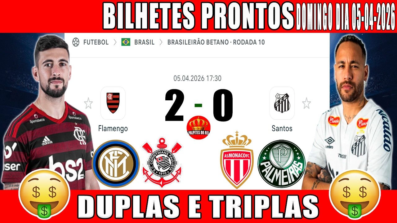PALPITES DE FUTEBOL PRA HOJE DIA 05 04 2026   DOMINGO