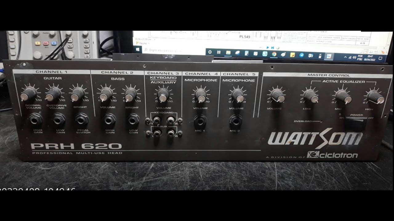 # 205 Amplificador Cabeçote cíclotron PRH620 simples reparo com muitas dicas